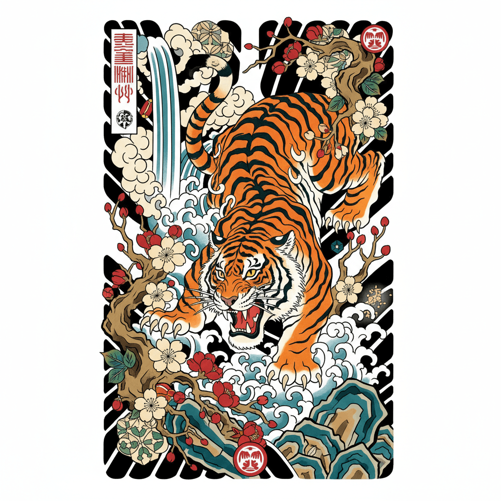 Japanese Irezumi tattoo flash design 60