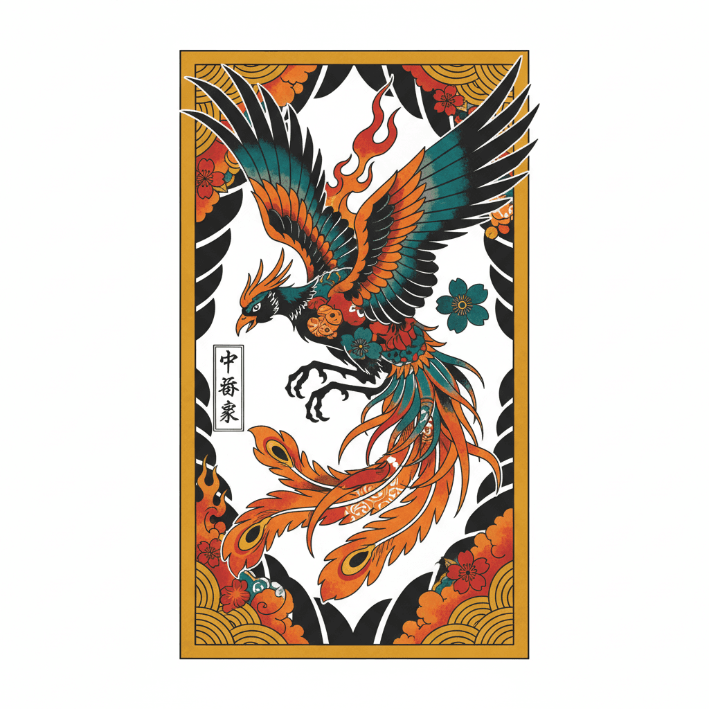 Japanese Irezumi tattoo flash design 84