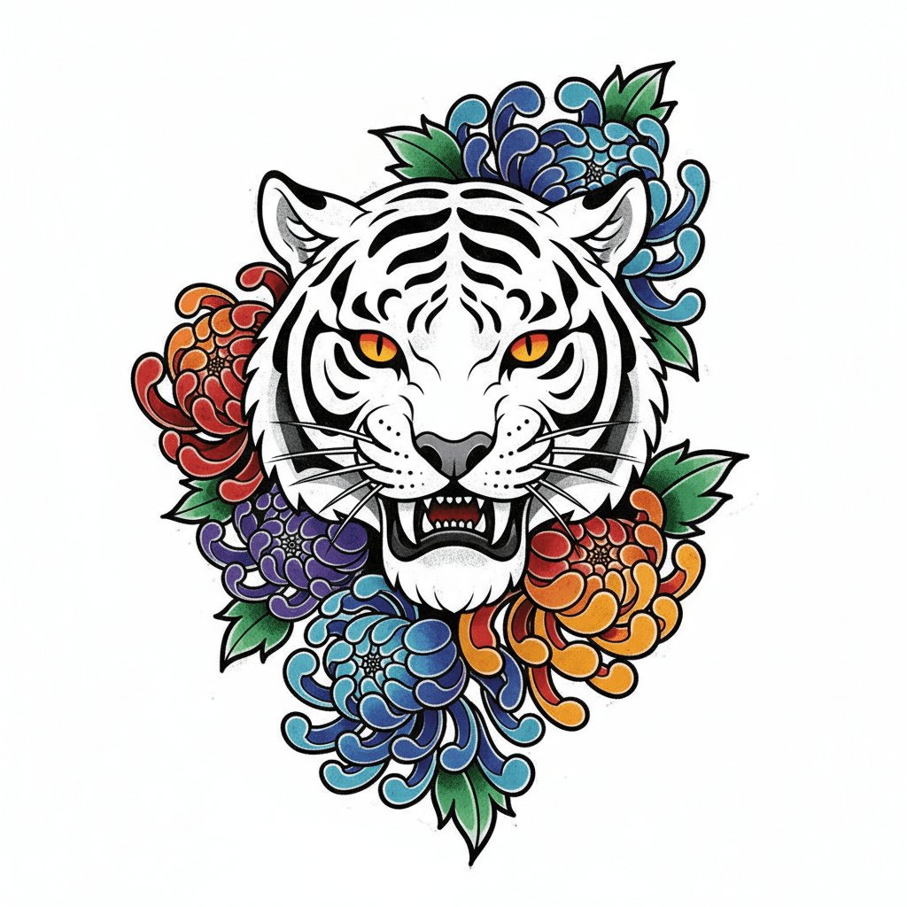 Neo-Traditional tattoo flash design 2