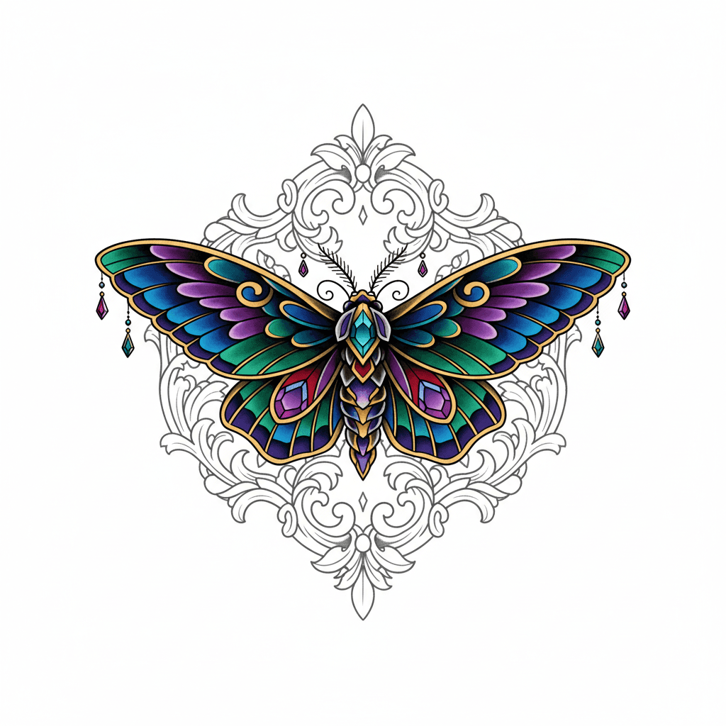 Neo-Traditional tattoo flash design 3