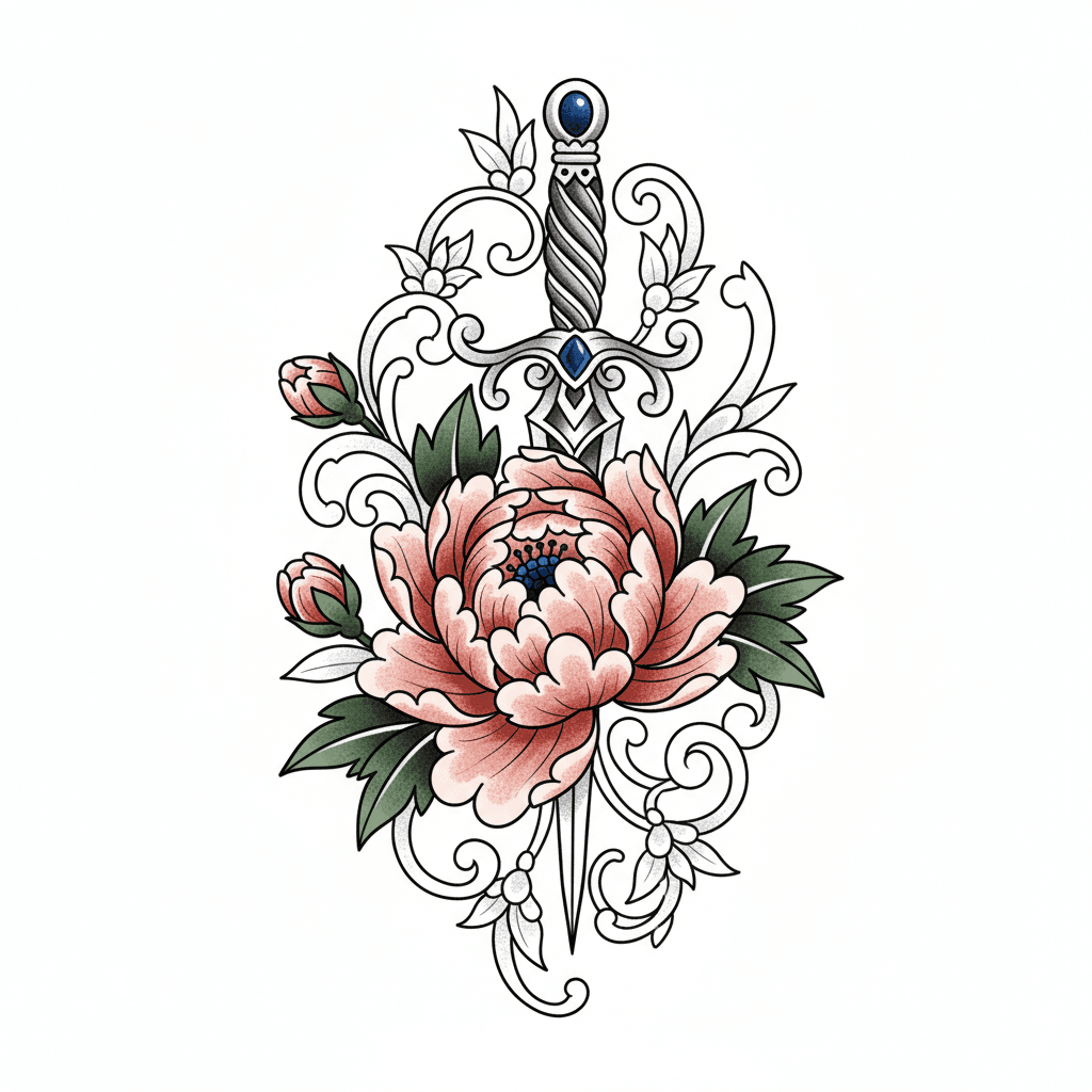 Neo-Traditional tattoo flash design 6