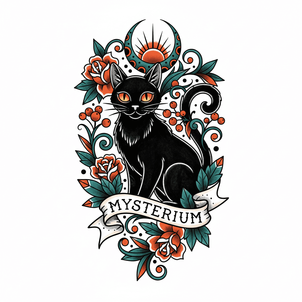 Neo-Traditional tattoo flash design 109