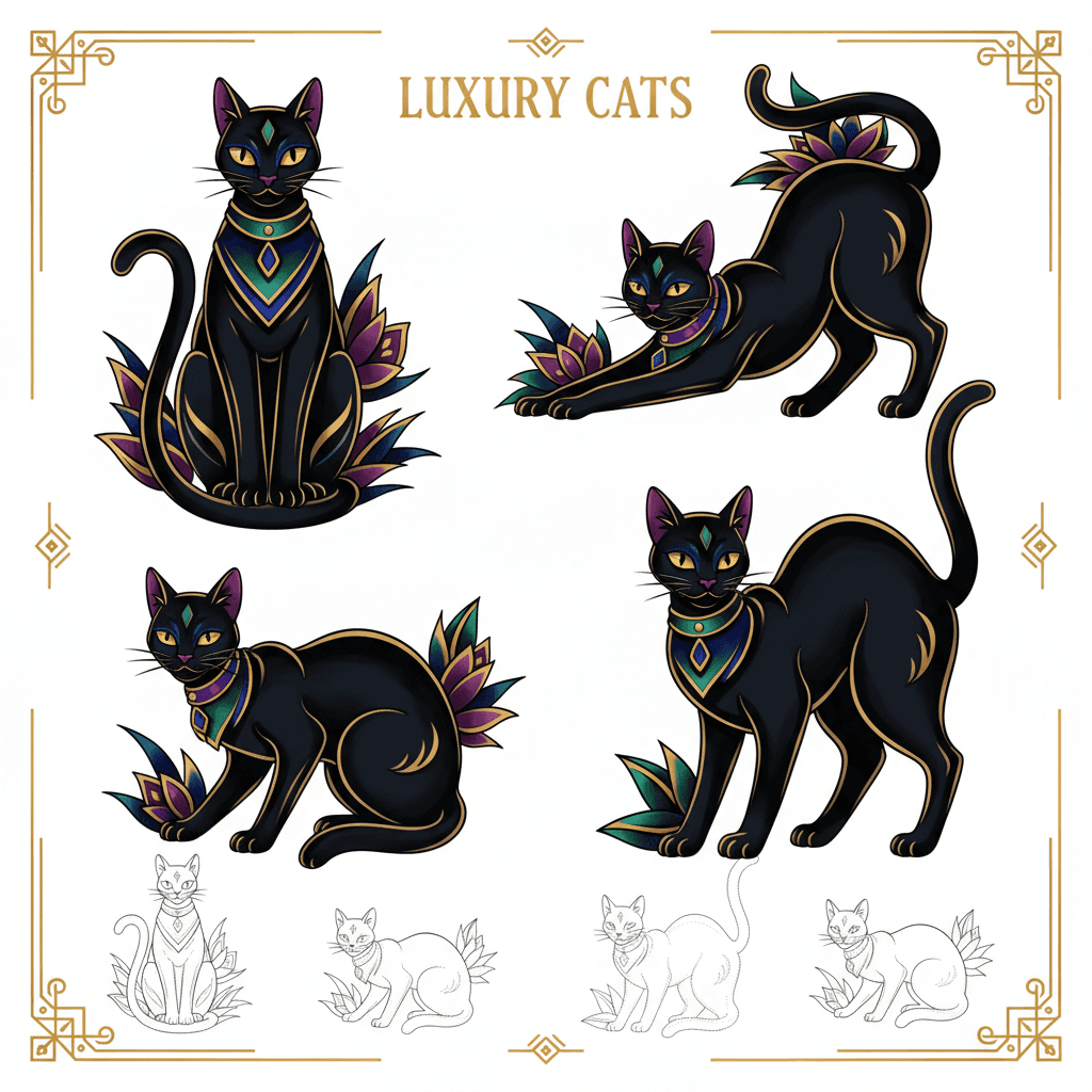 Neo-Traditional tattoo flash design 113