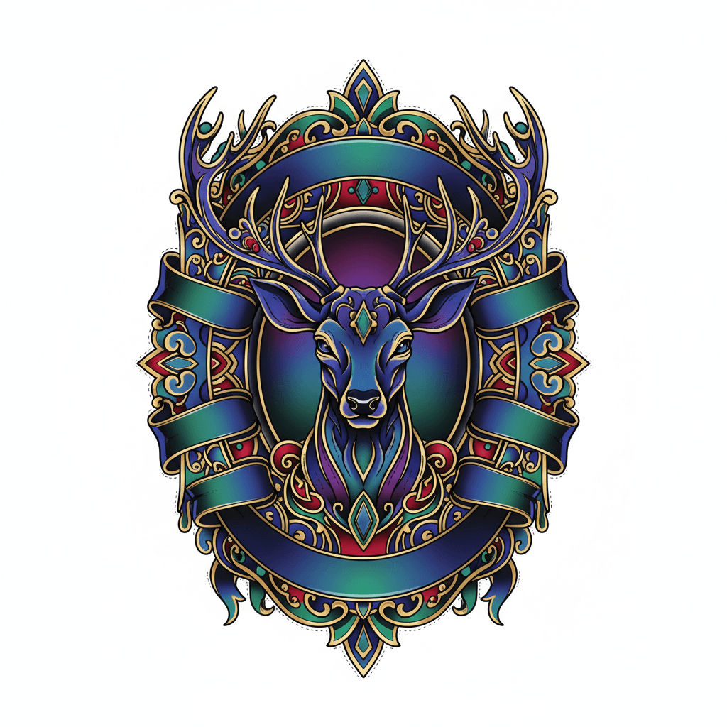 Neo-Traditional tattoo flash design 122