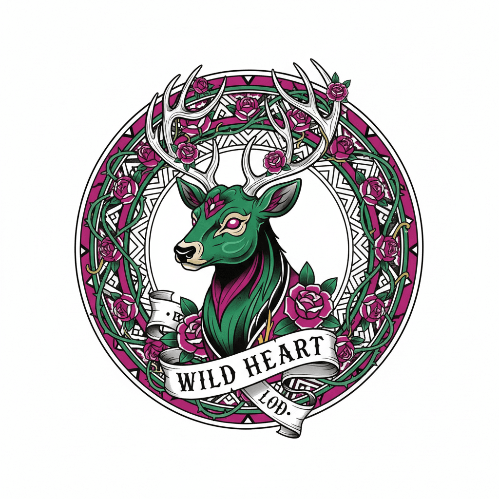 Neo-Traditional tattoo flash design 123