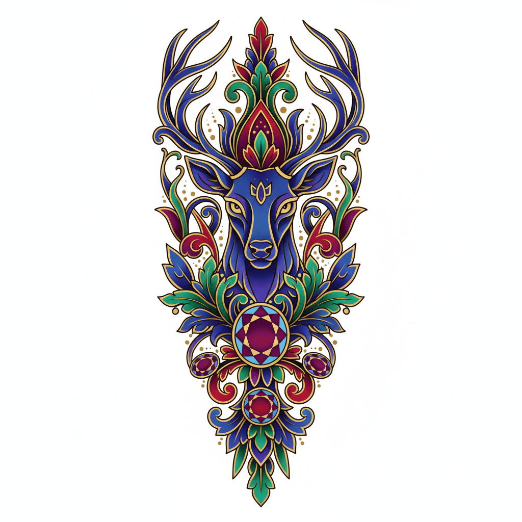 Neo-Traditional tattoo flash design 125