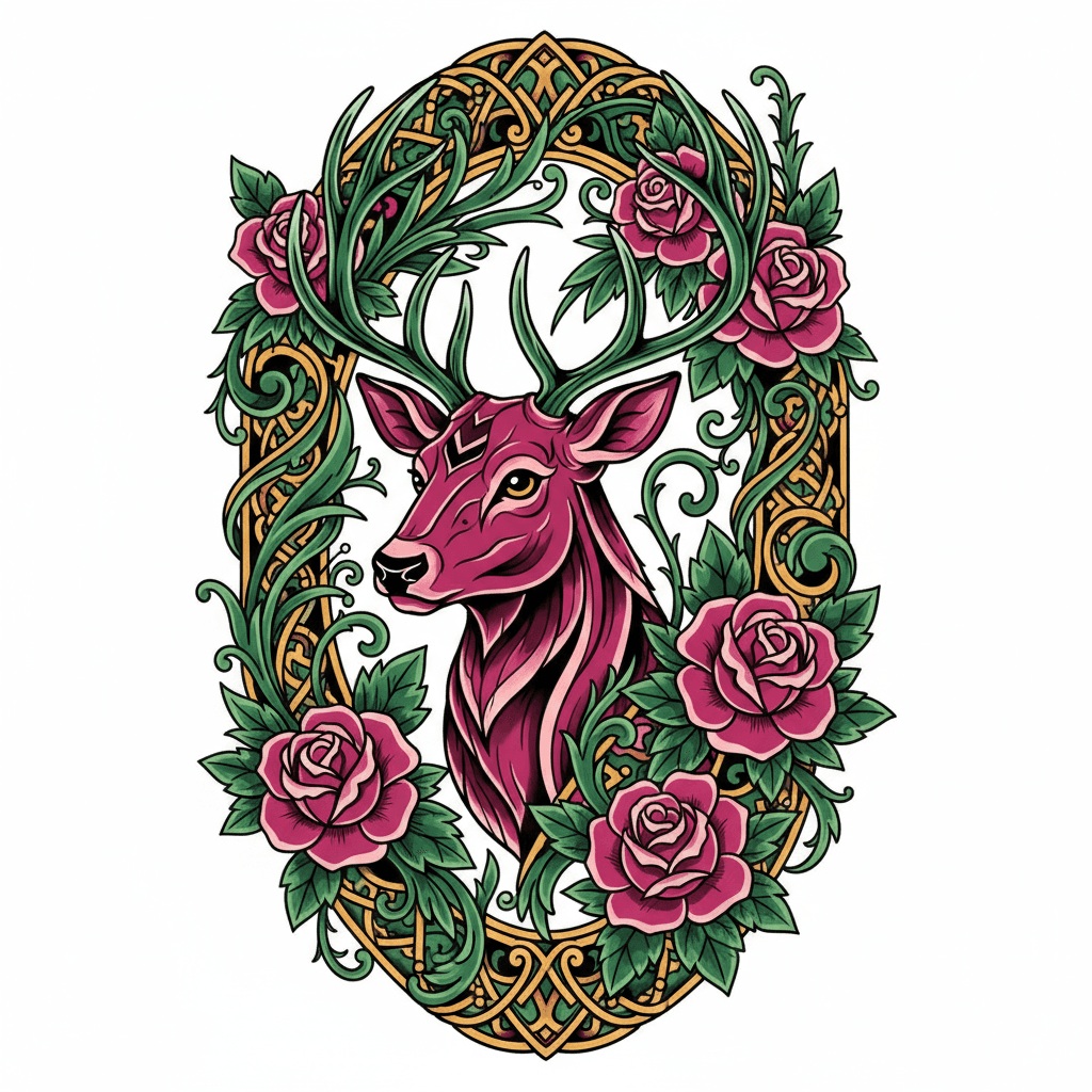 Neo-Traditional tattoo flash design 126