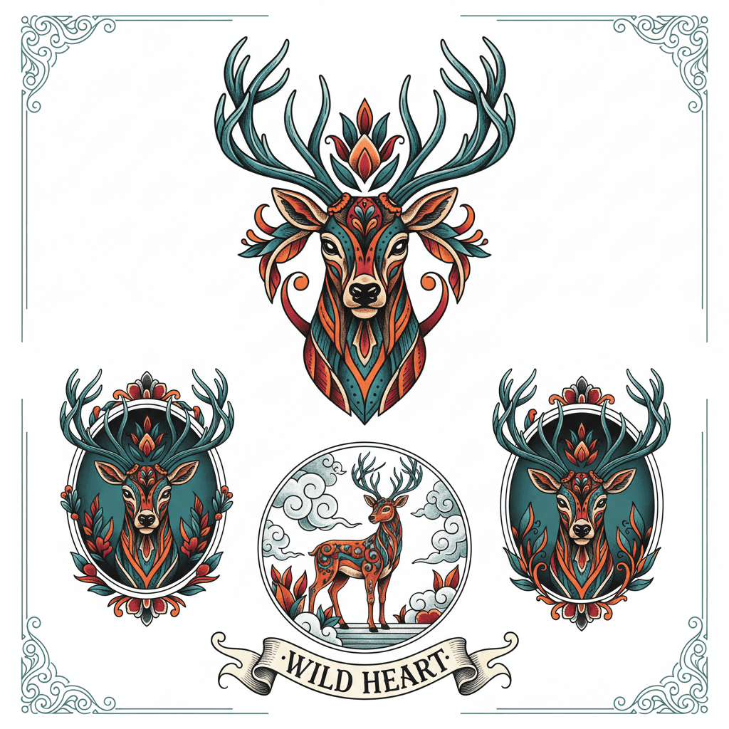 Neo-Traditional tattoo flash design 127