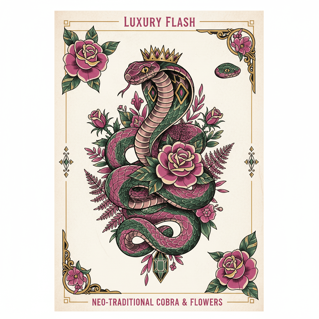 Neo-Traditional tattoo flash design 144