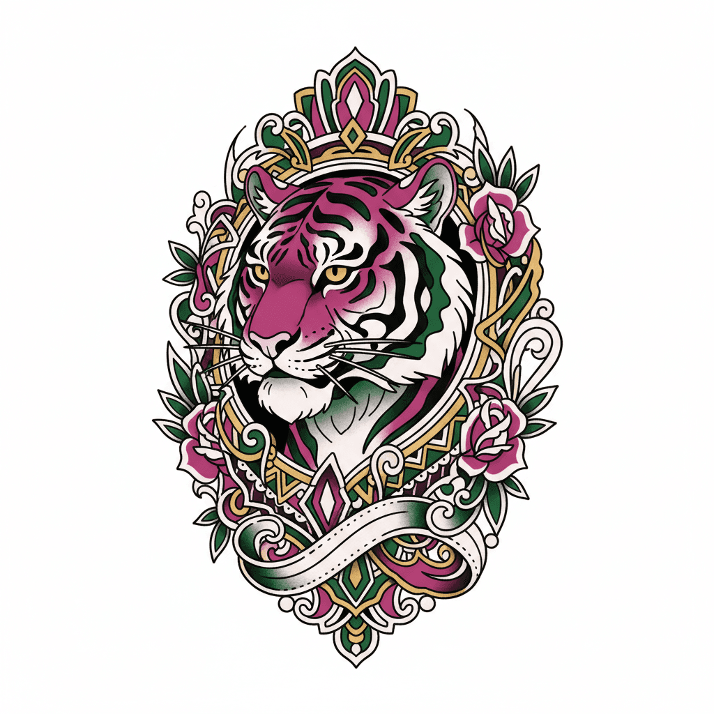 Neo-Traditional tattoo flash design 18