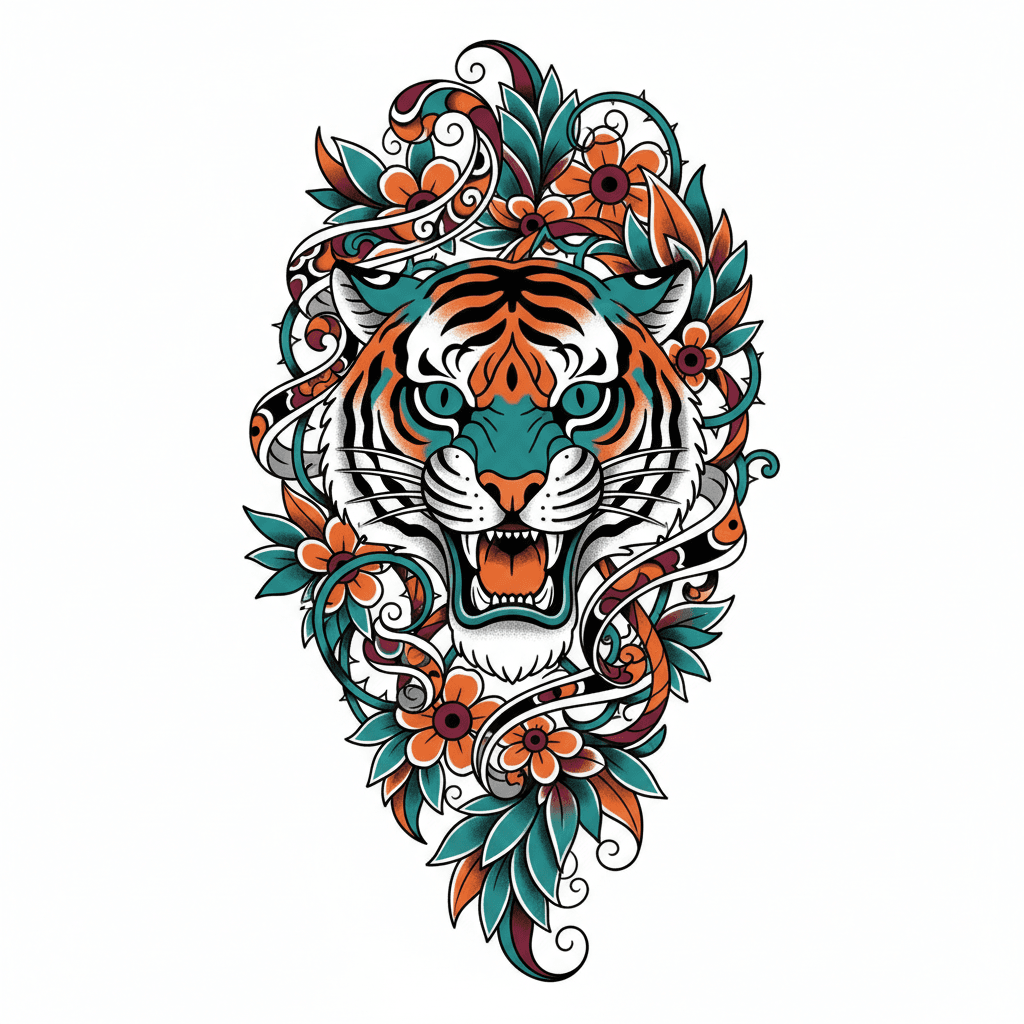 Neo-Traditional tattoo flash design 19