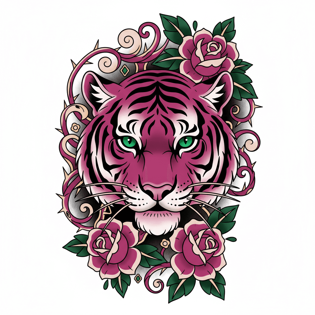 Neo-Traditional tattoo flash design 21