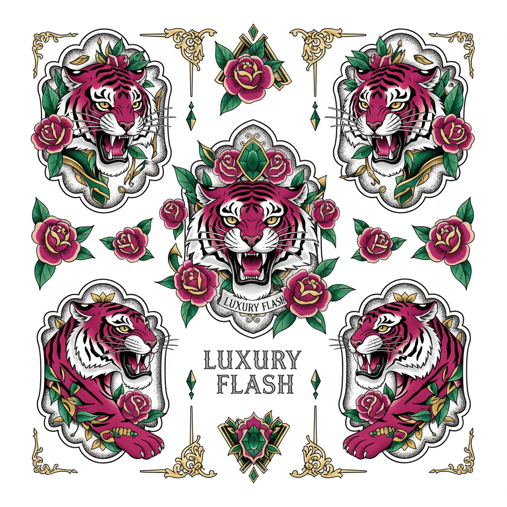 Neo-Traditional tattoo flash design 24