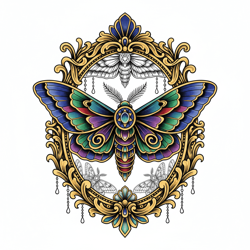 Neo-Traditional tattoo flash design 32