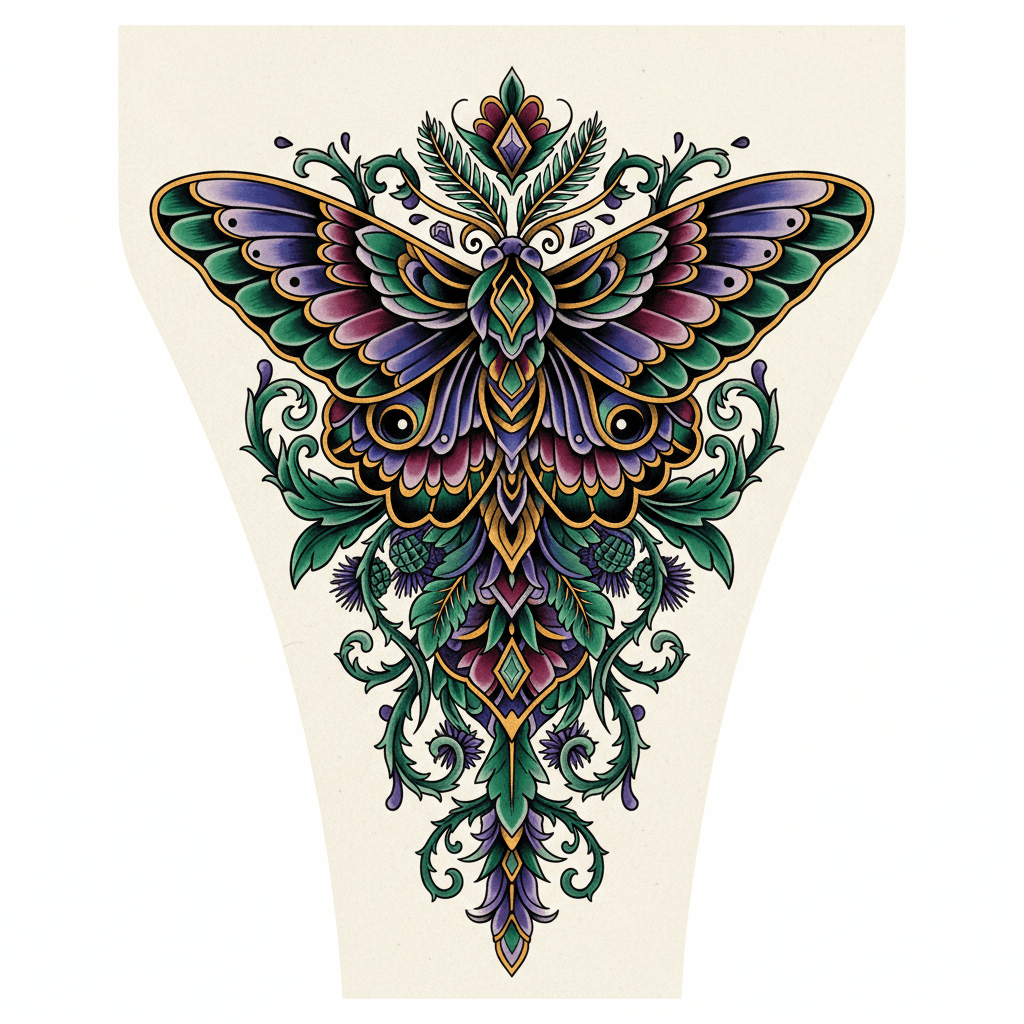 Neo-Traditional tattoo flash design 35