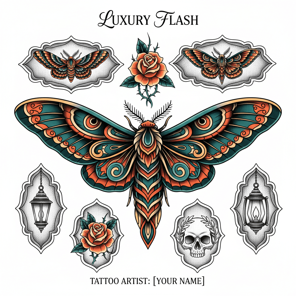 Neo-Traditional tattoo flash design 37