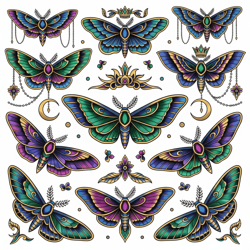 Neo-Traditional tattoo flash design 38