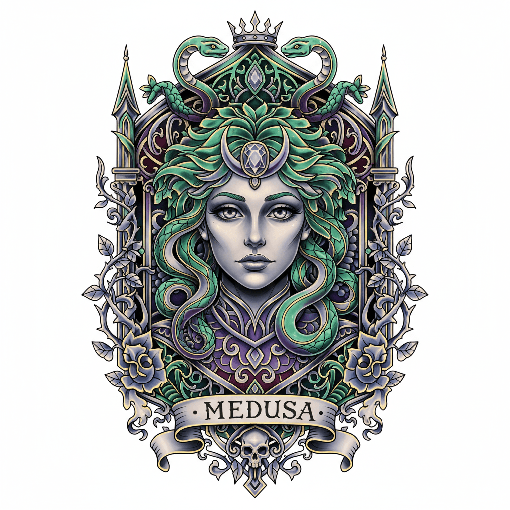 Neo-Traditional tattoo flash design 47