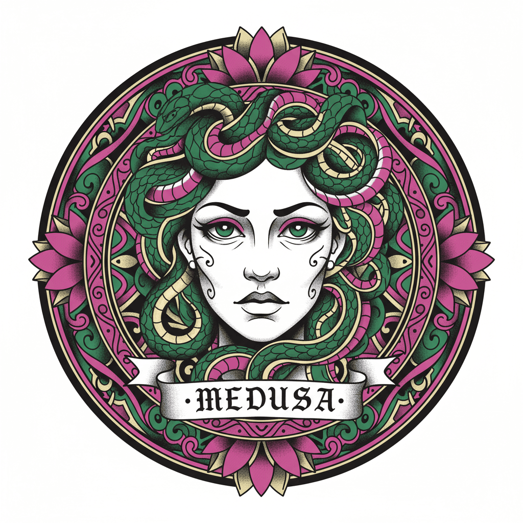 Neo-Traditional tattoo flash design 48