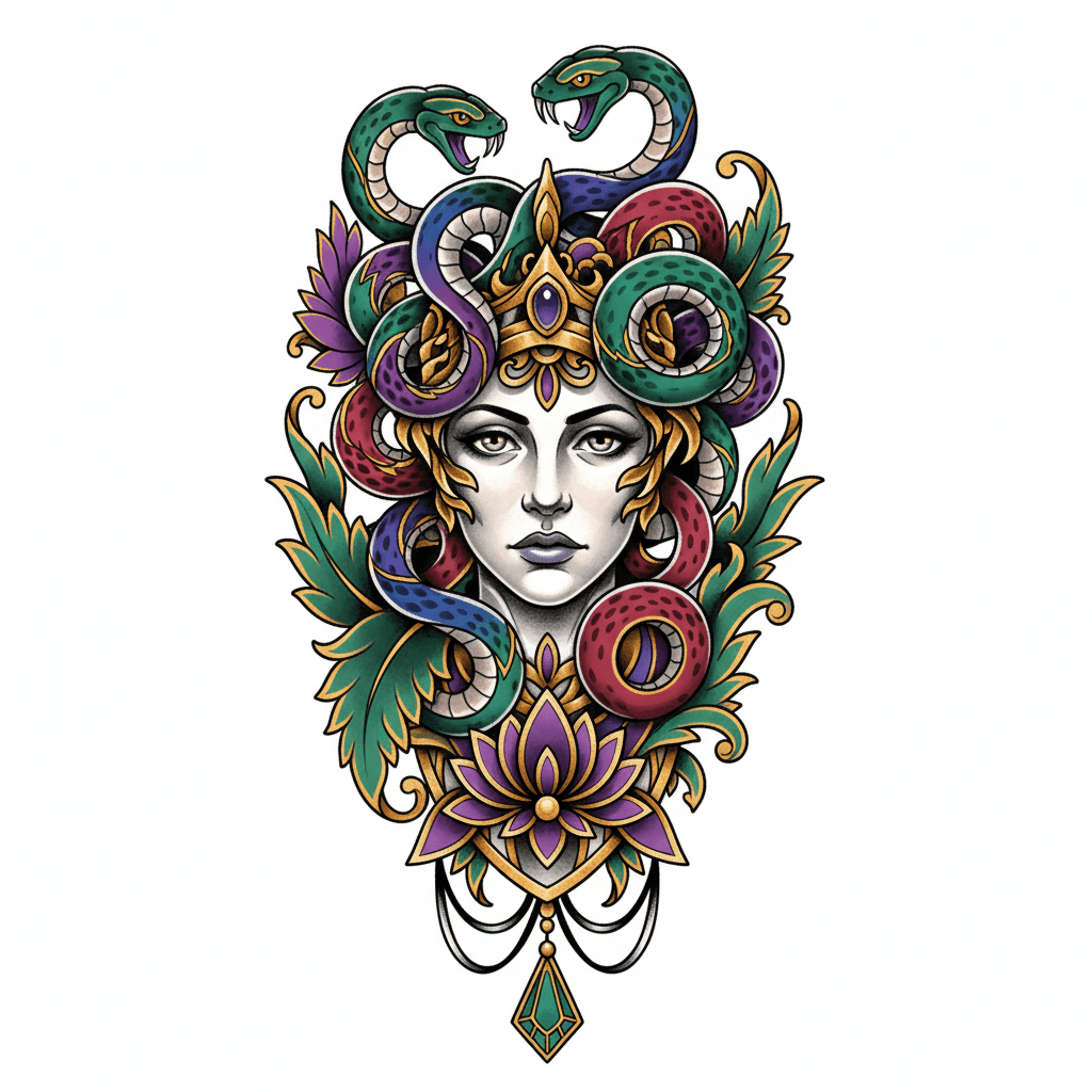 Neo-Traditional tattoo flash design 50