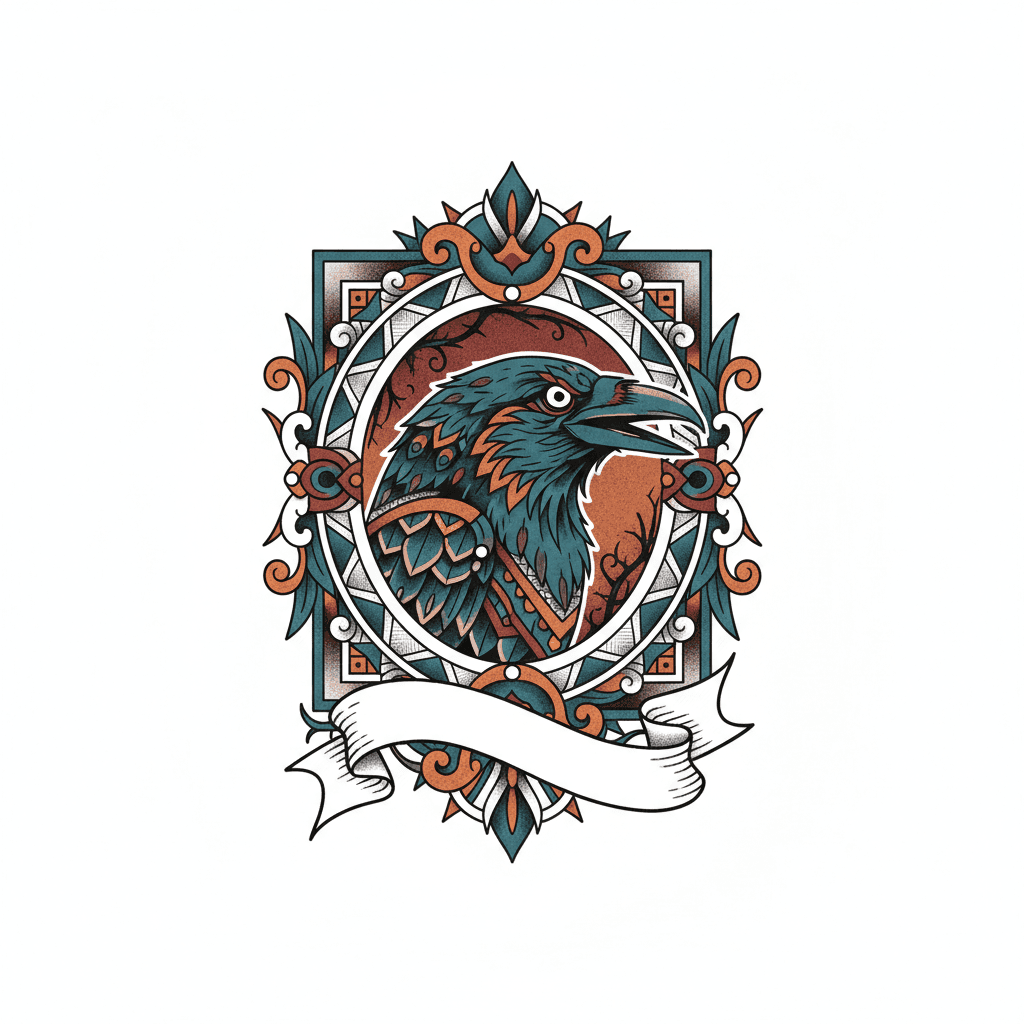 Neo-Traditional tattoo flash design 61