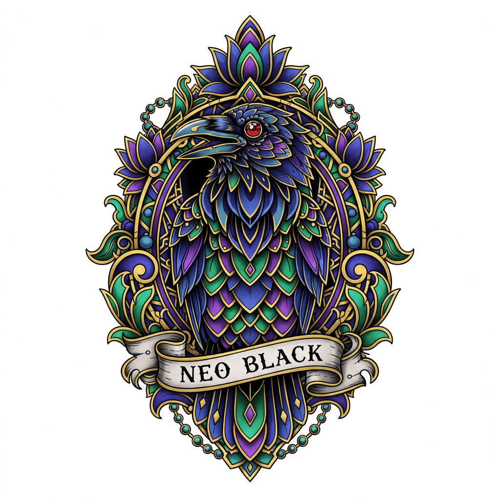 Neo-Traditional tattoo flash design 62