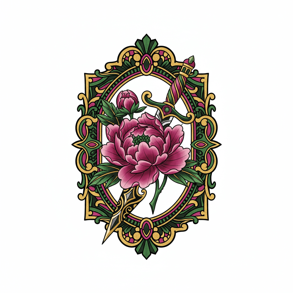 Neo-Traditional tattoo flash design 78