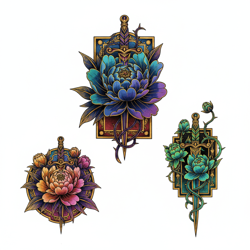 Neo-Traditional tattoo flash design 83