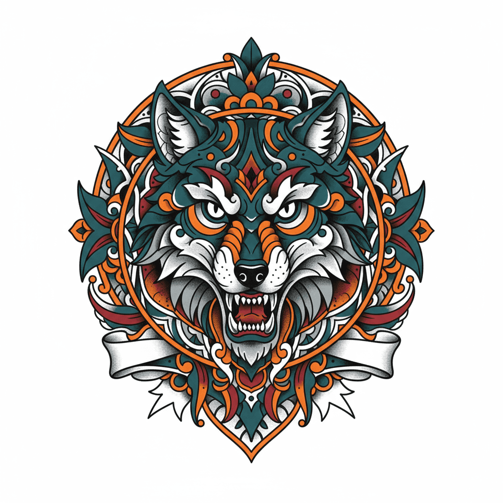 Neo-Traditional tattoo flash design 91