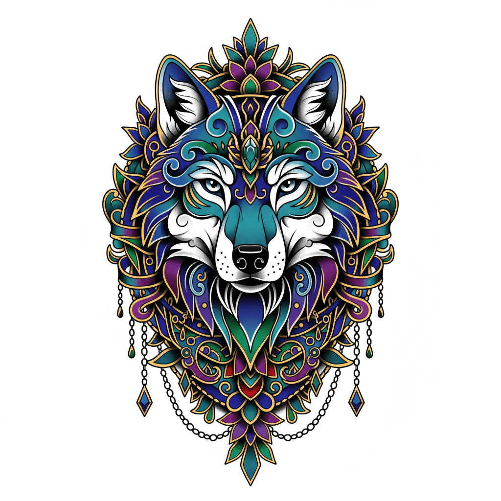 Neo-Traditional tattoo flash design 92