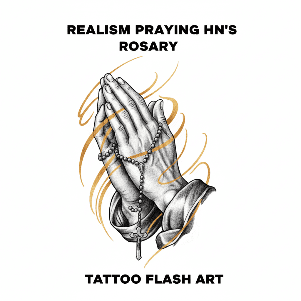 Realism tattoo flash design 76