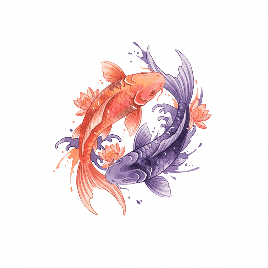 Watercolor tattoo flash design 17