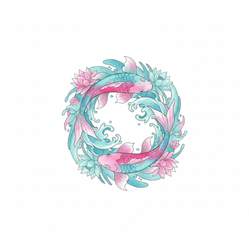 Watercolor tattoo flash design 22