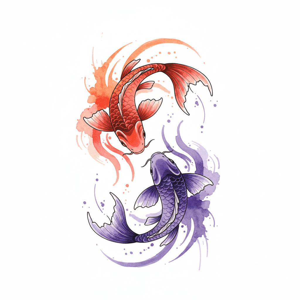 Watercolor tattoo flash design 26