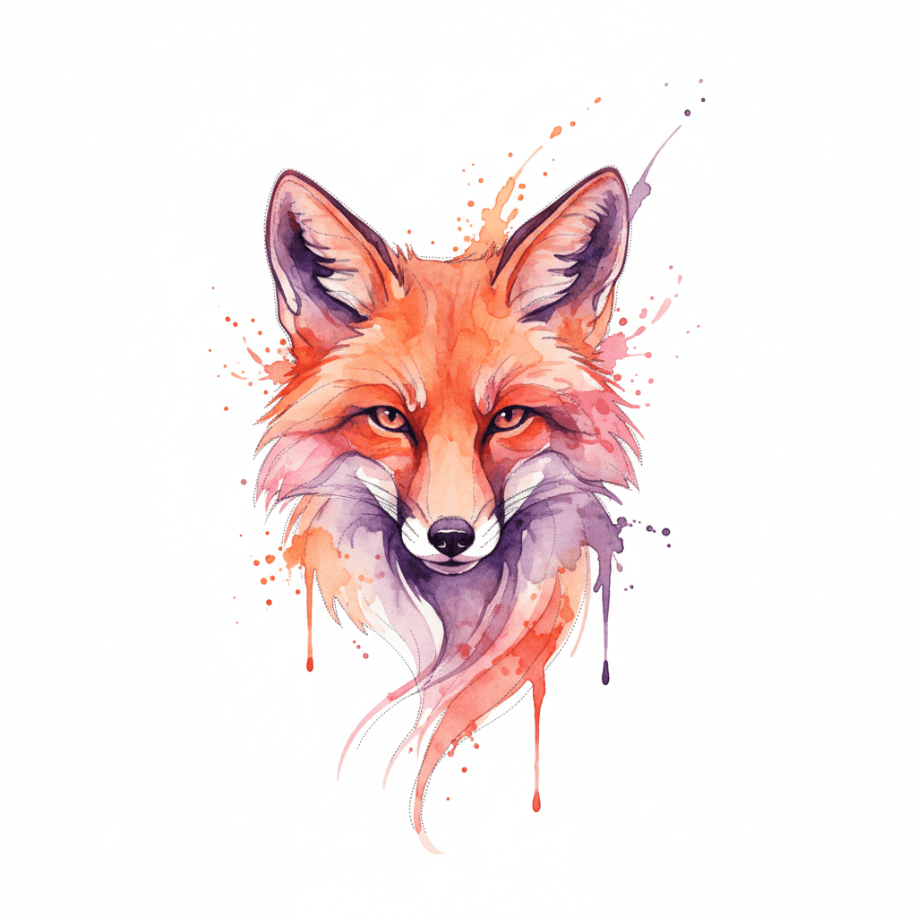 Watercolor tattoo flash design 71