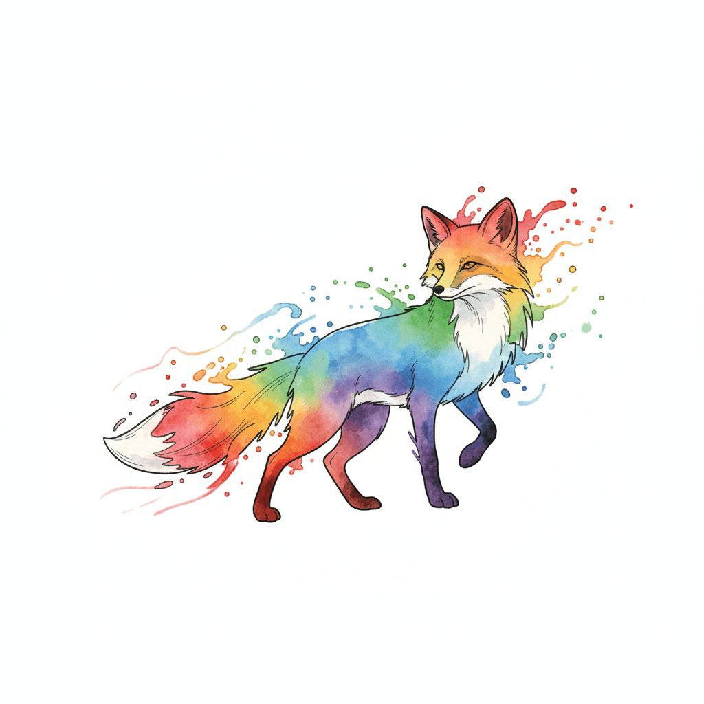 Watercolor tattoo flash design 75